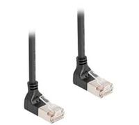 Cavo patch RJ-45 Cat.6a S/FTP, Slim 90° angolato Nero