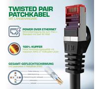 Cavo patch - S-FTP PiMf - Cat.6 - 250 MHz - PVC - rame - nero - 7,5 m NEW