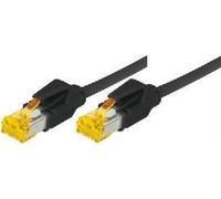 Cavo patch S/FTP PiMF Cat 6a nero 10 m per 10 Gigabit/s senza alogeni con cavo Draka e connettori Hirose TM31 (precedentemente
