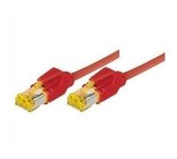 Cavo patch S/FTP PiMF Cat 6a rosso 30 m per 10 Gigabit/s senza alogeni con cavo Draka e connettori Hirose TM31 (precedentemente NEW