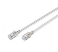 DIGITUS Cavo LAN Cat 6A - 0,5 m - Versione sottile AWG 32/7-10 Gbit/s - Cavo di rete RJ45 - F/FTP - PoE+ - LSZH - Compatibile con Cat-7, Cat-6, Cat-5e - Grigio