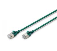 DIGITUS Cavo LAN Cat 6A - 0,5 m - Versione sottile AWG 32/7-10 Gbit/s - Cavo di rete RJ45 - F/FTP - PoE+ - LSZH - Compatibile con Cat-7, Cat-6, Cat-5e - Verde