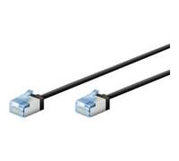 goobay 74318 Cavo patch CAT 6A slim/ultra flessibile RJ45 CAT 6A U/FTP CU/Cavo Ethernet sottile con connettori corti/LSZH da 10 Gbps, protezione antipiega/nero 1 m