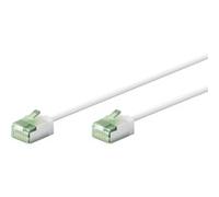 goobay 74363 - Cavo patch CAT 8.1 slim/ultra flessibile RJ45 CAT 8.1, U/FTP CU, OFC/sottile Ethernet LAN con connettori corti/40 Gbps, 2000 MHz LSZH, antipiega/bianco 5 m