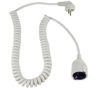 as - Schwabe Cavo a spirale, estensibile da 2 m a 4 m, con spina a contatto di protezione e attacco di protezione, 230 V, 16 A, cavo di prolunga IP20, bianco, 70426