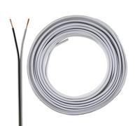 Cavo per altoparlante, 2 x 0,50 mm2, 10 m, colore: bianco, CCA