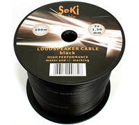 Cavo per altoparlante, 2 x 1,50 mm2, 100 m, colore: nero, CCA
