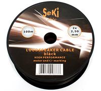 SeKi Cavo per altoparlante, 2 x 2,50 mm2, 100 m, colore: nero, CCA