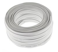 Cavo per altoparlante piatto 2 x 1,5 mm², colore bianco, 25 m, CCA, cavo audio, cavo per casse