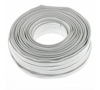 Cavo per altoparlante piatto 2 x 1,5 mm², colore bianco, 50 m, CCA, cavo audio, cavo per casse