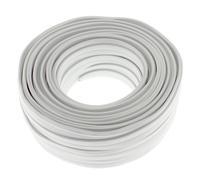 Cavo per altoparlante piatto 2 x 2,5 mm², di colore bianco, 25 m, CCA, cavo audi