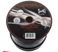 Cavo per altoparlante rotondo, 2 x 4,0 mm², nero, bobina da 100 m, cavo di installazione CCA -PA