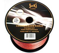 SeKi Cavo per altoparlante, trasparente, 2 x 4,00 mm², 100 m, su bobina di plastica