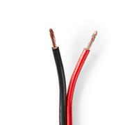 Cavo per altoparlanti | 2x 2,50 mm² | CCA | 25,0 m | Rotondo | PVC | Rosso / nero | Emballage