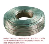 CAVO PER ALTOPARLANTI 2X1 TRASPARENTE FLESSIBILE MATASSA DA 50 mt