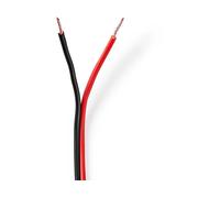 NDS 100 METRI Cavo per Altoparlante 2 x 0.75 mm Rame Tondo PVC Nero / Rosso