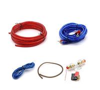 Cavo per amplificatore di potenza Cavo o per auto da 1500 W Amplificatore per subwoofer Kit di installazione per altoparlanti Cavo di alimentazione 10GA Portafusibili da 60 AMP