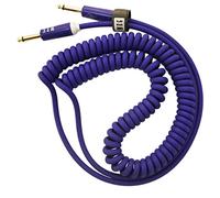 Cavo per chitarra a spirale, cavo per strumenti elettrici, 3 m, cavo per strumenti ricci, estensibile, dritto a dritto, doppio diritto (blu)