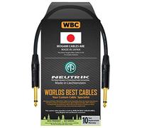 Cavo per chitarra basso 30 cm, realizzato su misura da WORLDS BEST CABLES, con filo Mogami 2524 e connettori TS dritti Neutrik NP2X-B da 6,35 mm