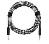 Cavo per Chitarra con Riduzione del Rumore, Cavo Professionale per Prestazioni con Nucleo in Rame con Copertura in Filo Intrecciato Cavo Extra Lungo Bianco Nero da per