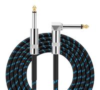 Cavo per chitarra da 3 m, 6,35 mm, cavo jack TS per strumenti con connettore ad angolo retto, compatibile con chitarra elettrica, basso, amplificatore, pedali, tastiere, microfono, cavo ausiliario