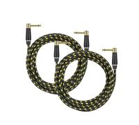 Cavo per chitarra elettrica e basso, Cavo for chitarra e strumento, 1/4 di pollice, maschio-maschio, dritto, confezione da 2, misure multiple(Pack of 2,300Cm)