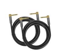 Cavo per chitarra elettrica e basso, Cavo for chitarra maschio-maschio ad angolo retto da 1/4 di pollice, confezione da 2, misure multiple(Pack of 2,12m)