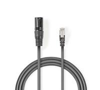 CAVO PER COLLEGAMENTO DIi segnali DMX al sempre pi comune ambiente DMX-over-RJ45. NEDIS COTP15700GY03MASCHIO A 3 Pin XLR - MASCHIO RJ45 DA 0,30 CM COLORE GRIGIO