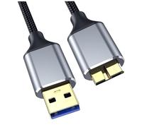 Cavo per disco rigido, 0,5 m, USB 3.0 A a Micro B, 5 Gbps, compatibile con hard disk esterno portatile, Western, WD Elements, Seagate Expansion, Toshiba Canvio, LaCie, Maxtor, Samsung Galaxy S5 Note