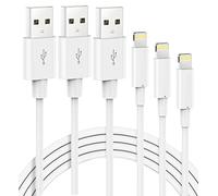 Cavo per iPhone [certificato MFi]- Set di 3 cavi Lightning 1M2M3M con connettore ultra resistente cavo iPhone ricarica rapida per iPhone 13/13 Pro/Max/12/12 Pro/Se/11/11 Pro/X/XS/XR/8/8 Plus/7/iPad