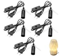 Cavo per Lampada di Sale, 5 Pezzi Portalampada E14 con Interruttore, Cavo con Interruttore per Lampada di Sale, 1,8 m Lampada Presa UE con Interruttore E14 Portalampada Per Lampade E Luci Colore