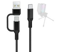 Cavo per microfono da USB A/C a tipo C, compatibile con Fifine AmpliGame A6V/A6T/AM8/K688/A8, HyperX SoloCast, QuadCast 2/S/2 S, Logitech G Yeti GX, TONOR TC30, Elgato Wave 3, Wave Neo Mic (2 m)