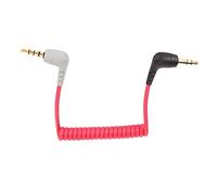 Cavo per Microfono TRS a TRRS da 3,5 Mm, Cavo per Microfono Ad Angolo Retto Arrotolato da 1/8 Maschio a Maschio per Rode SC7, per Videomicro, per Wireless Go, per