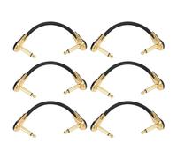 Cavo per Pedale Effetto Chitarra, Cavo Patch per Chitarra Ad Angolo Retto da 15 Cm in Metallo PVC per Tastiera Amplificatore Microfono (Oro a testa piatta)
