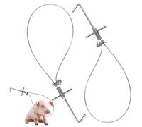 Cavo per rullante per intrappolare, anello di trattenimento in fune metallica d'acciaio resistente da 2 pezzi con manopola di bloccaggio regolabile, per il controllo degli animali e la gestione del