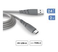 Force Power, Cavo USB A/USB C ultra rinforzato 2m 3A Grigio, Grigio