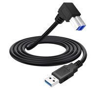Cavo per stampante USB 3.0 ad angolo di 90 gradi, USB 3.0 tipo A maschio a B maschio, per stampanti HP,Epson,Dell,Canon, Lexmark,Xerox,Bruder,Samsung (1,5 metri) (Left)