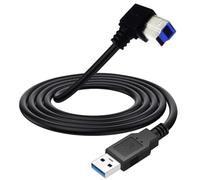 Cavo per stampante USB 3.0 ad angolo di 90 gradi, USB 3.0 tipo A maschio a B maschio, per stampanti HP,Epson,Dell,Canon, Lexmark,Xerox,Bruder,Samsung (1,5 metri) (down)