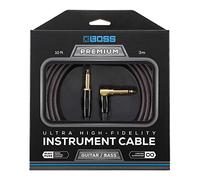 Cavo per Strumenti ad Altissima-Fedeltà BOSS BIC-P10A - 3m / 10ft - Spine da 1/4" Dritta e ad Angolo Retto con Connettori Placcati in Oro 24K - Per un suono superiore dalla vostra chitarra o basso