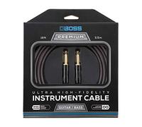 Cavo per Strumenti ad Altissima-Fedeltà BOSS BIC-P18 - 18ft / 5.5m - Spine Dritte da 1/4" con Connettori Placcati in Oro 24K - Per un suono superiore dalla vostra chitarra o basso
