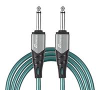 Cavo per Strumenti Audio Design a Doppia Schermatura Riduzione del Rumore Interfaccia da 10 Piedi Compatibile con più Dispositivi In Lega di Zinco PVC Argento per Chitarristi Artisti (GREEN)