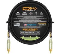 Cavo per subwoofer WBC-PRO-Quad ultra silenzioso, ultra flessibile, canale centrale Star-Quad, con Amphenol ACPR-SWH pressofuso, connettori RCA placcati oro e rivestimento in tweed nero, design