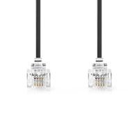 Cavo per telecomunicazioni | RJ11 Maschio | RJ11 Maschio | 5.00 m | Design Cavo: Piatto | Placcato Oro | Tipo di Cavo: RJ11 | Nero | Label