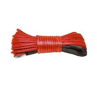 Cavo per Verricello, Cavo for verricello da 15 m, cavo for traino for auto con cinghia for rimorchio con gancio for accessori fuoristrada ATV 7700 libbre 3,5 t(Rot)
