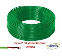 CAVO PER VIDEOCITOFONO 2x1 TWISTATO URMET BTICINO BIPOLARE 2 POLI RAME 100 METRI