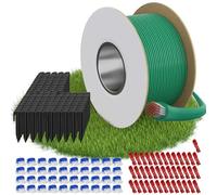 Cavo Perimetrale per Robot Tagliaerba 100m + 50 Pali da Terra + 10 Connettori Cavo + 10 Terminali di Connessione, Set Completo Cavo Periferico Compatibile con Gardena, Bosch, Husqvarna, Worx, Honda