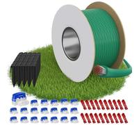Cavo Perimetrale per Robot Tagliaerba 100m + 50 Pali da Terra + 20 Connettori Cavo + 20 Terminali di Connessione, Set Completo Cavo Periferico Compatibile con Gardena, Bosch, Husqvarna, Worx, Honda