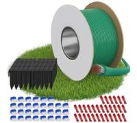 Cavo Perimetrale per Robot Tagliaerba 150m + 50 Pali da Terra + 10 Connettori Cavo + 10 Terminali di Connessione, Set Completo Cavo Periferico Compatibile con Gardena, Bosch, Husqvarna(150 m)