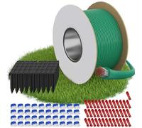 Cavo Perimetrale per Robot Tagliaerba 200m + 50 Pali da Terra + 10 Connettori Cavo + 10 Terminali di Connessione, Set Completo Cavo Periferico Compatibile con Gardena, Bosch, Husqvarna(200 m)