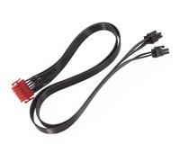 Cavo piano nero 12Pin dell'alimentazione elettrica di GPU al doppio connettore di potere della componente del computer di 8Pin 30cm GPU